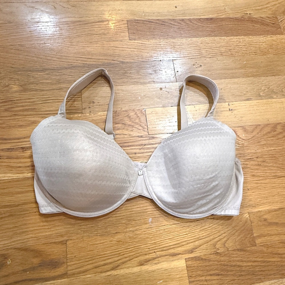 Natori Beige Chevron Jacquard Underwire Full Coverage Bra 38DD